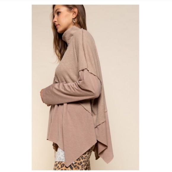 POL Mocha Long Sleeve Top - sizes Small - NEW - Picture 7 of 12